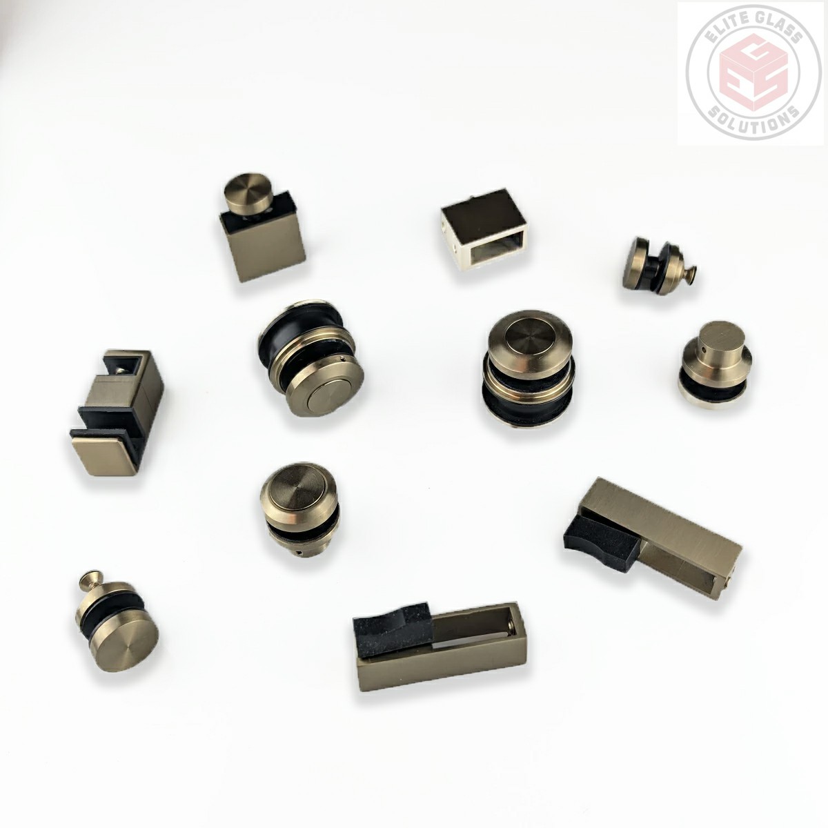 Aquaslide 2000 Frameless Sliding Shower Kit - Brushed Champagne